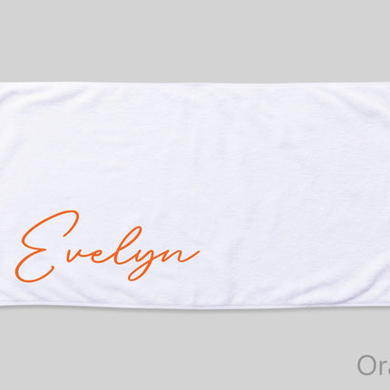 Personalized Script Name Beach Towel: Custom Birthday Vacation Gift