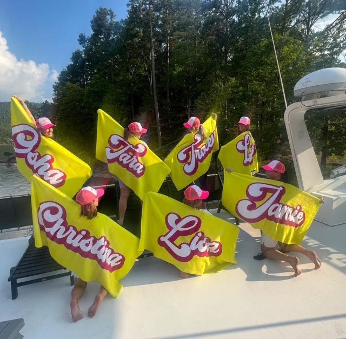 Personalized Retro Beach Towel: Custom Name, Vacation Gift