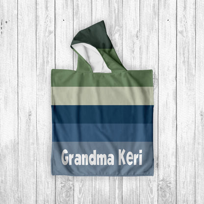 Retro Stripe Personalized Beach Towel: Custom Name Pool Towel