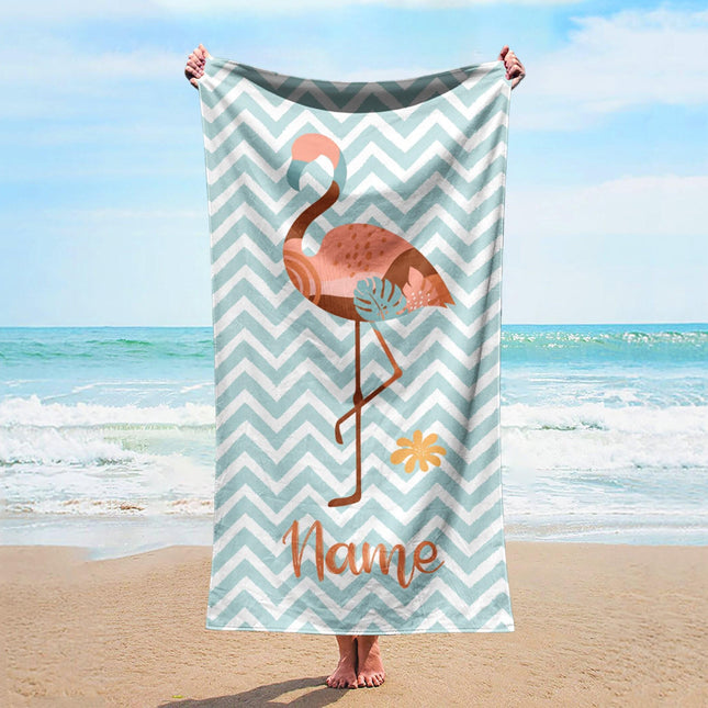 Personalized Beach Towel: Custom Name, Vibrant Design, Soft Cotton Blend