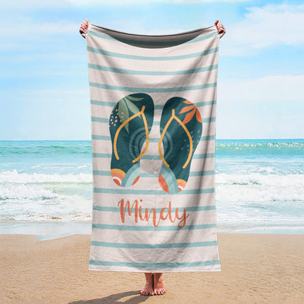 Personalized Beach Towel: Custom Name, Vibrant Design, Soft Cotton Blend
