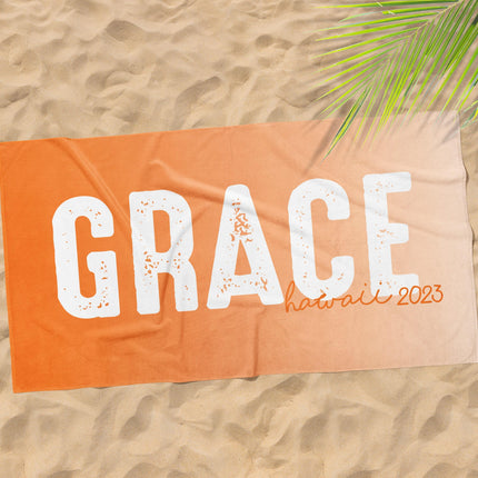 Personalized Name Beach Towel: Bold Font, Custom Pool Towel