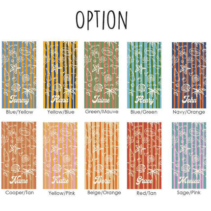 Retro Stripe Personalized Beach Towel: Vacation Gift