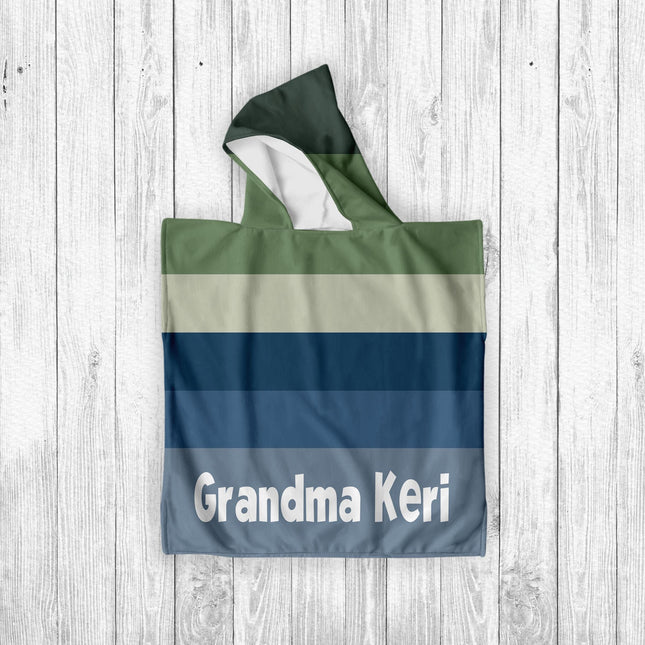 Retro Stripe Personalized Beach Towel: Custom Name Bath & Pool Towel
