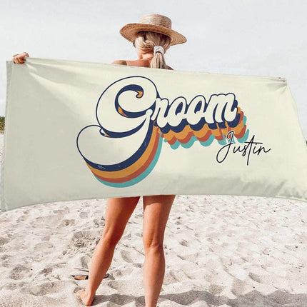 Personalized Beach Towel: Mr. & Mrs. Newlywed Gift