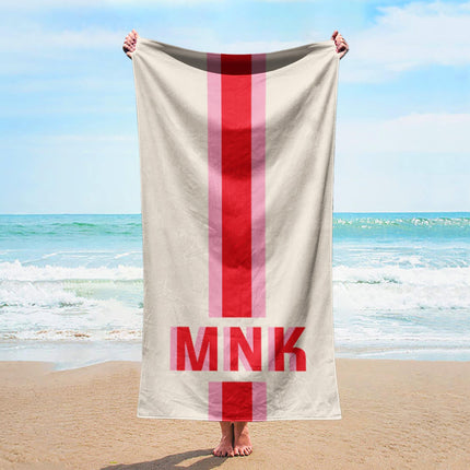 Personalized Stripe Beach Towel: Custom Name Pool Towel