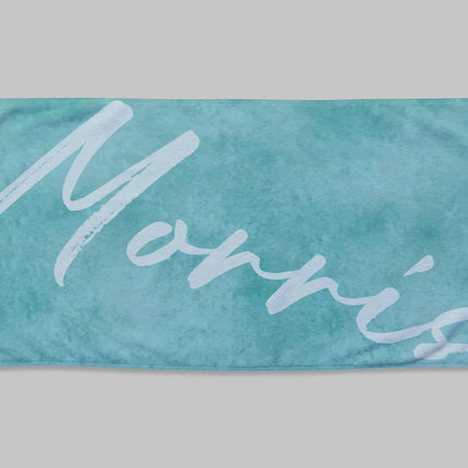 Personalized Watercolor Beach Towel: Custom Name Script - 30x60