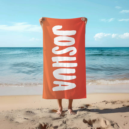 Personalized Rainbow Beach Towel: Custom Name, Soft Cotton Blend