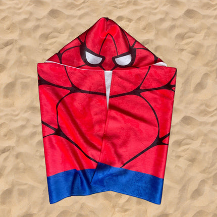 Personalized Spider design Kids Hooded Beach Towel, Soft Cotton Lining