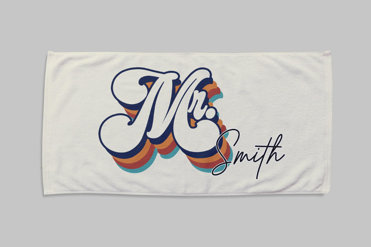 Personalized Beach Towel: Mr. & Mrs. Newlywed Gift