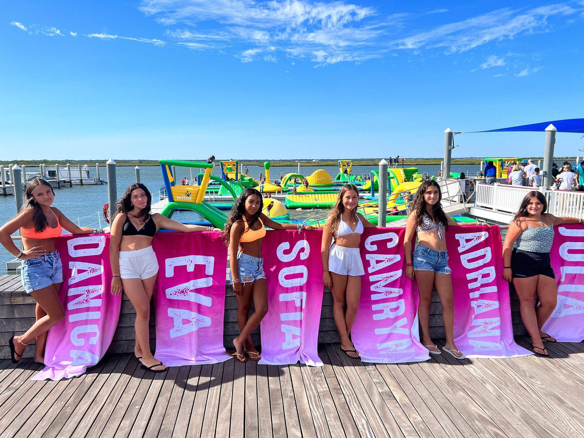 Personalized Beach Towel: Bold Font Custom Name Towel