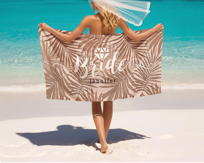 Personalized Bride Beach Towel: Tropical Honeymoon Gift
