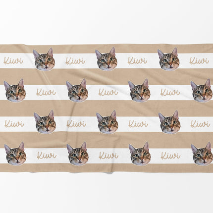 Custom Pet Portrait Beach Towel: Personalized Dog/Cat Photo Gift