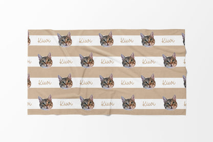 Custom Pet Portrait Beach Towel: Personalized Dog/Cat Photo Gift