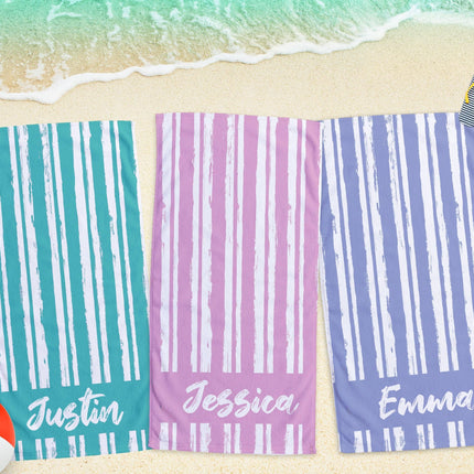 Personalized Script Line Beach Towel: Custom Name Pool Towel