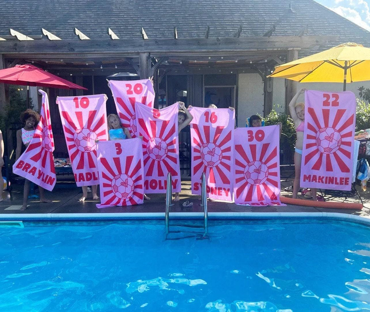 Personalized Smile Face Beach Towel: Custom Name Bath & Pool Towel