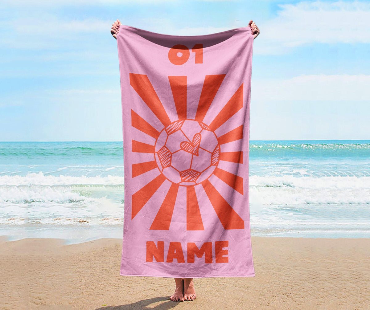 Personalized Smile Face Beach Towel: Custom Name Bath & Pool Towel
