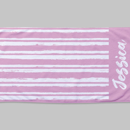 Personalized Script Line Beach Towel: Custom Name Pool Towel