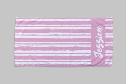 Personalized Script Line Beach Towel: Custom Name Pool Towel
