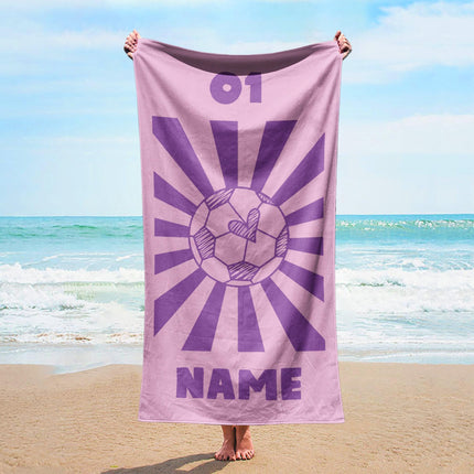 Personalized Smile Face Beach Towel: Custom Name Bath & Pool Towel