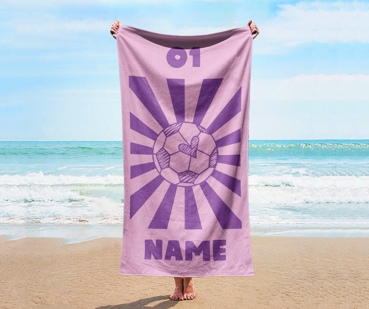 Personalized Smile Face Beach Towel: Custom Name Bath & Pool Towel