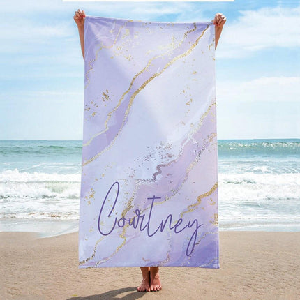 Personalized Gradient Beach Towel: Custom Name Pool Towel