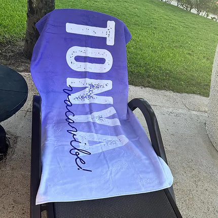 Personalized Beach Towel: Bold Font Custom Name Pool Towel