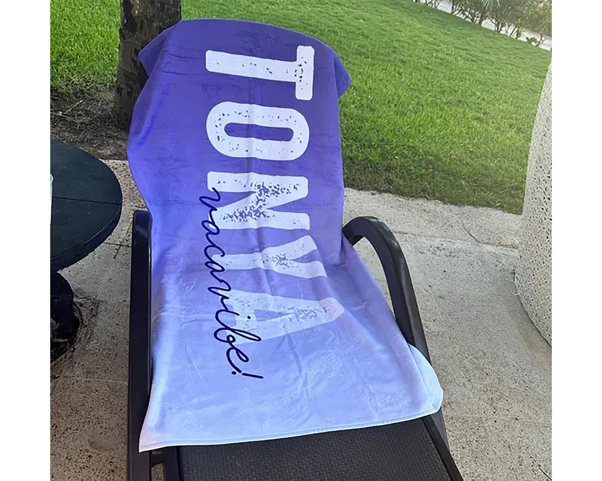 Personalized Beach Towel: Bold Font Custom Name Pool Towel