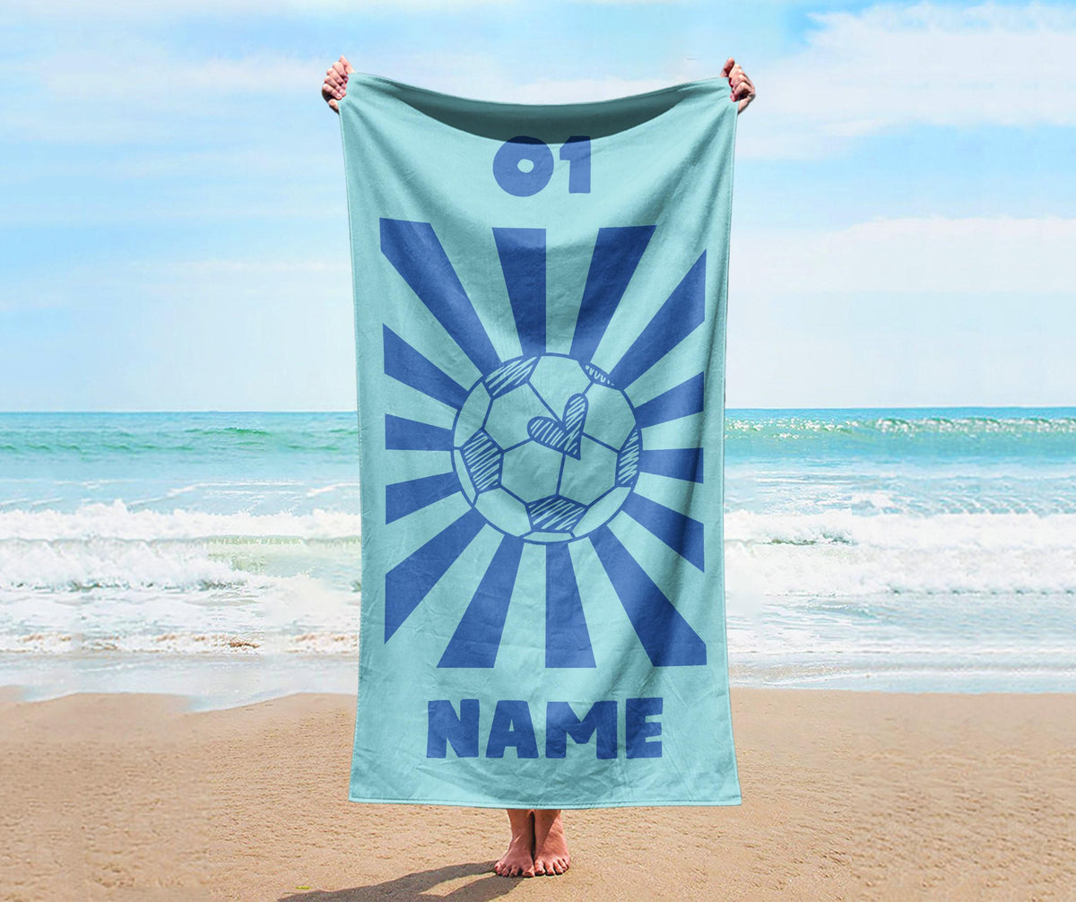 Personalized Smile Face Beach Towel: Custom Name Bath & Pool Towel