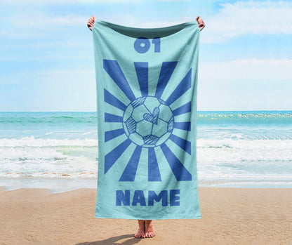 Personalized Smile Face Beach Towel: Custom Name Bath & Pool Towel