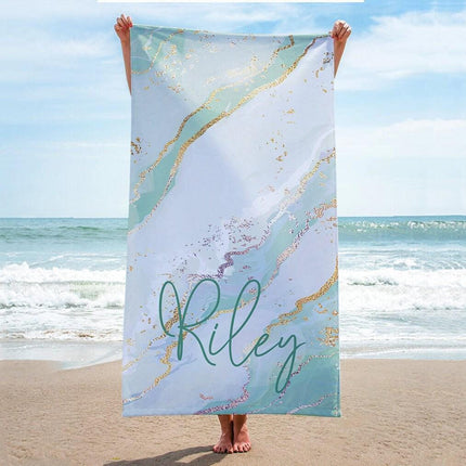 Personalized Gradient Beach Towel: Custom Name Pool Towel