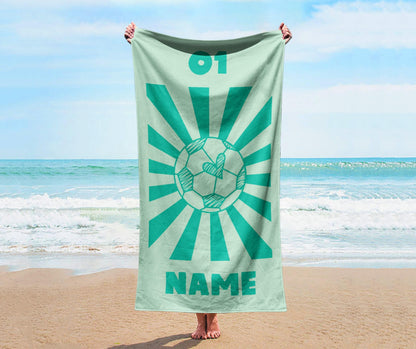 Personalized Smile Face Beach Towel: Custom Name Bath & Pool Towel
