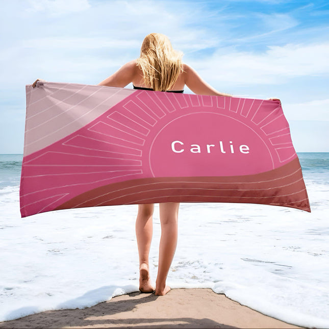 Personalized Round Beach Towel: Multi-Color Custom Name Pool Towel