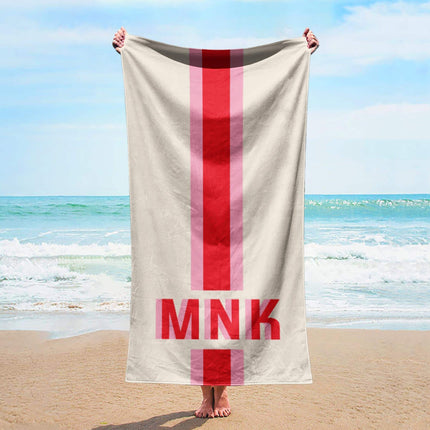 Personalized Stripe Beach Towel: Custom Name Bath & Pool Towel