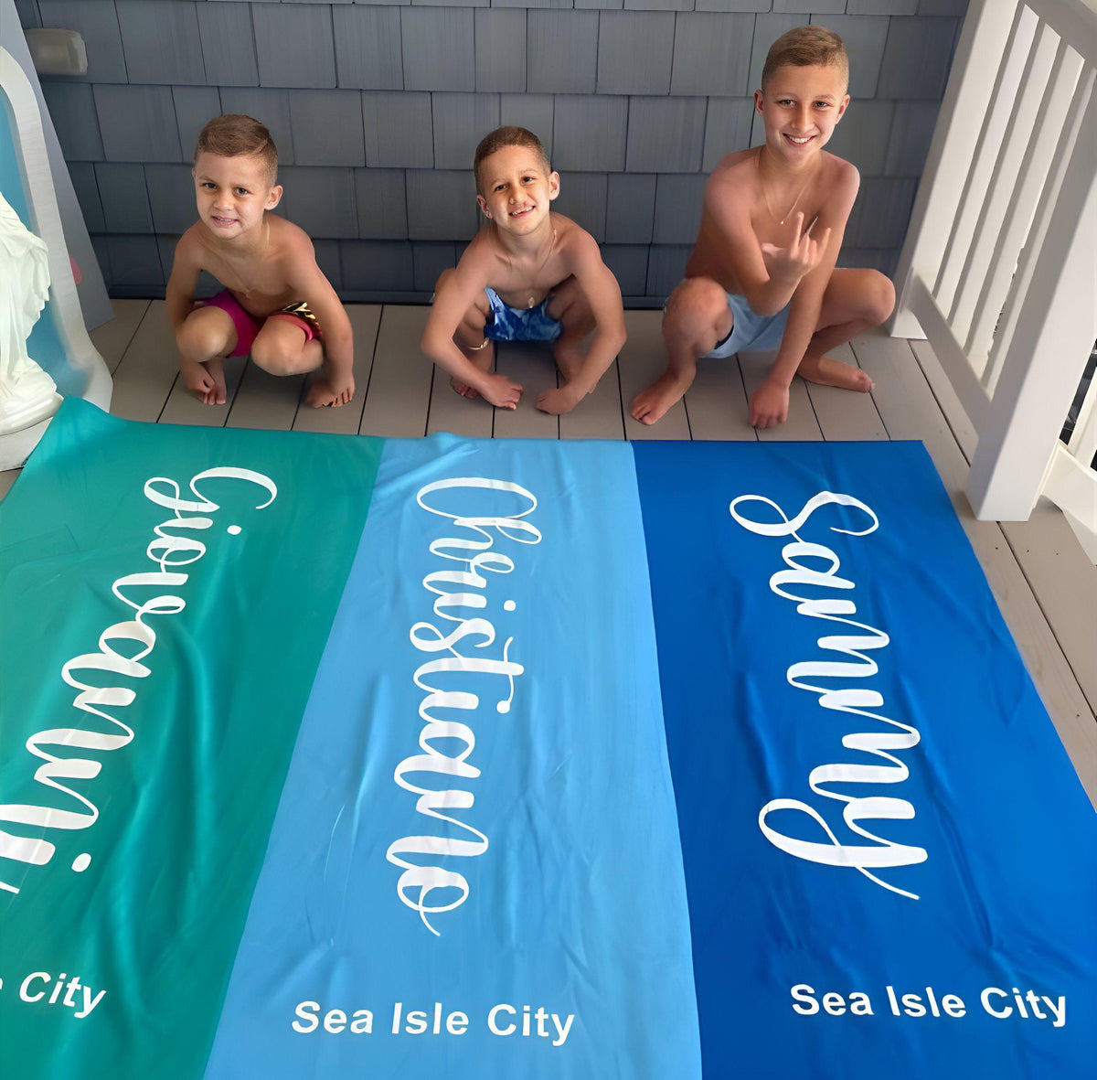Personalized Script Name Beach Towel: Custom Vacation Gift