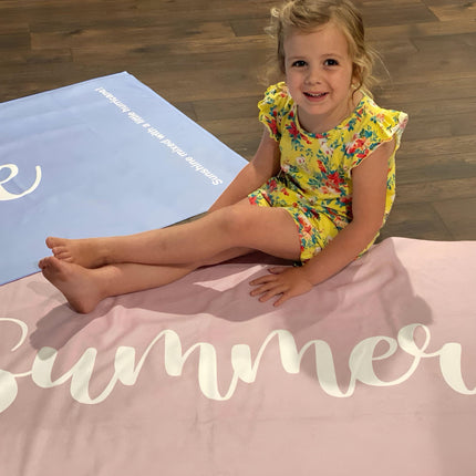 Personalized Script Name Beach Towel: Custom Vacation Gift