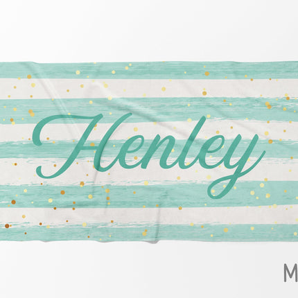 Personalized Script Name Beach Towel: Custom Poolside Gift