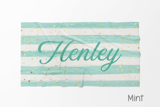 Personalized Script Name Beach Towel: Custom Poolside Gift