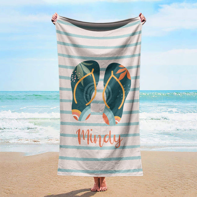 Personalized Beach Towel: Custom Name Poolside Vacation Gift