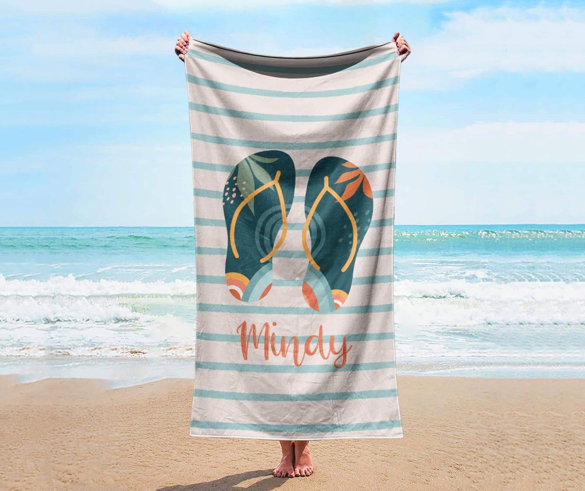 Personalized Beach Towel: Custom Name Poolside Vacation Gift