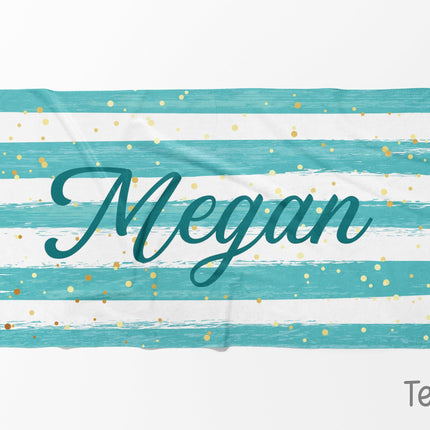 Personalized Script Name Beach Towel: Custom Poolside Gift