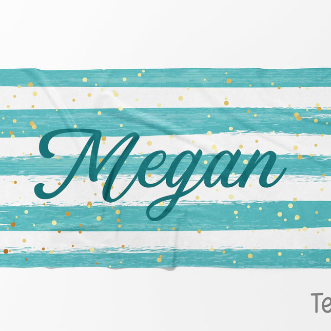 Personalized Script Name Beach Towel: Custom Poolside Gift