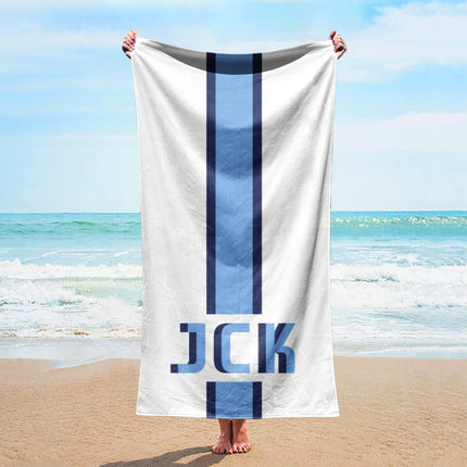 Personalized Stripe Beach Towel: Custom Name Bath & Pool Towel