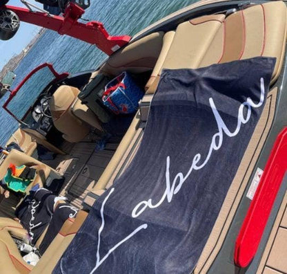 Personalized Beach Towel: Custom Name, Bold Font, Vacation Gift
