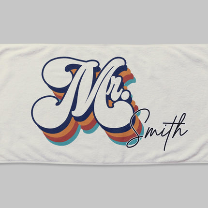 Personalized Mr. or Mrs. Beach Towel: Honeymoon Gift