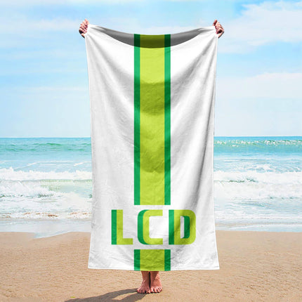 Personalized Stripe Beach Towel: Custom Name Bath & Pool Towel