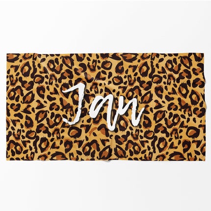 Personalized Animal Print Beach Towel: Custom Name Pool Towel