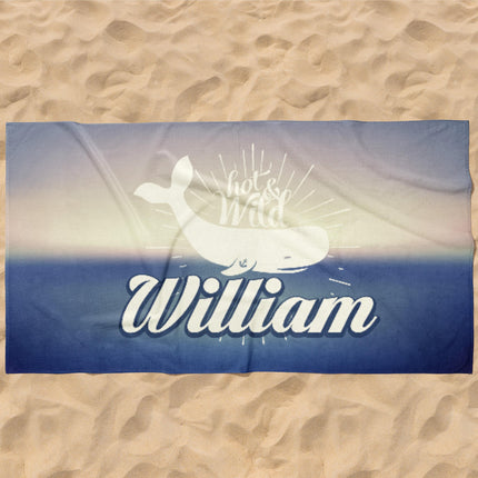 Retro Personalized Beach Towel: Custom Name, Vibrant Colors