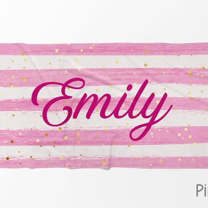 Personalized Script Name Beach Towel: Custom Poolside Gift
