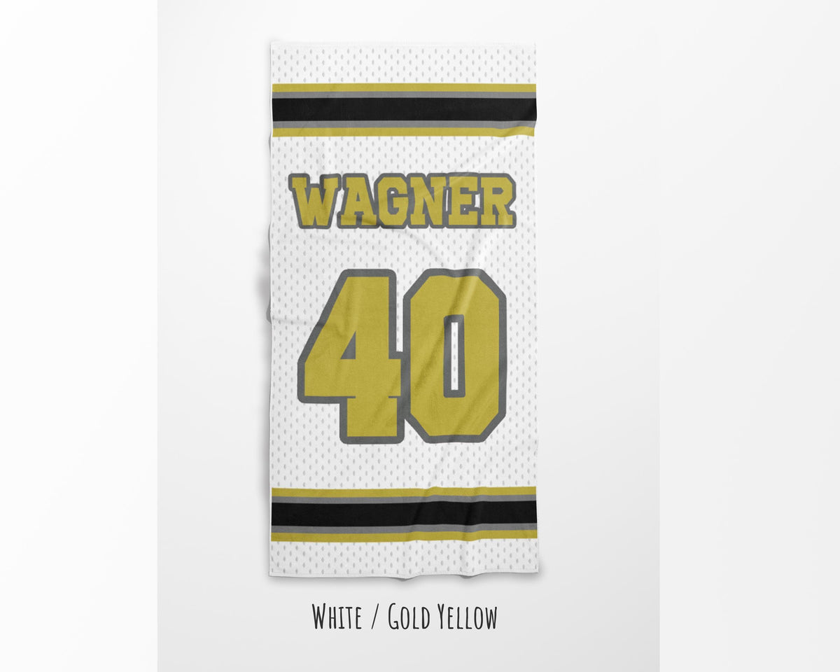 Personalized Sports Team Beach Towel: Custom Name, Retro Design